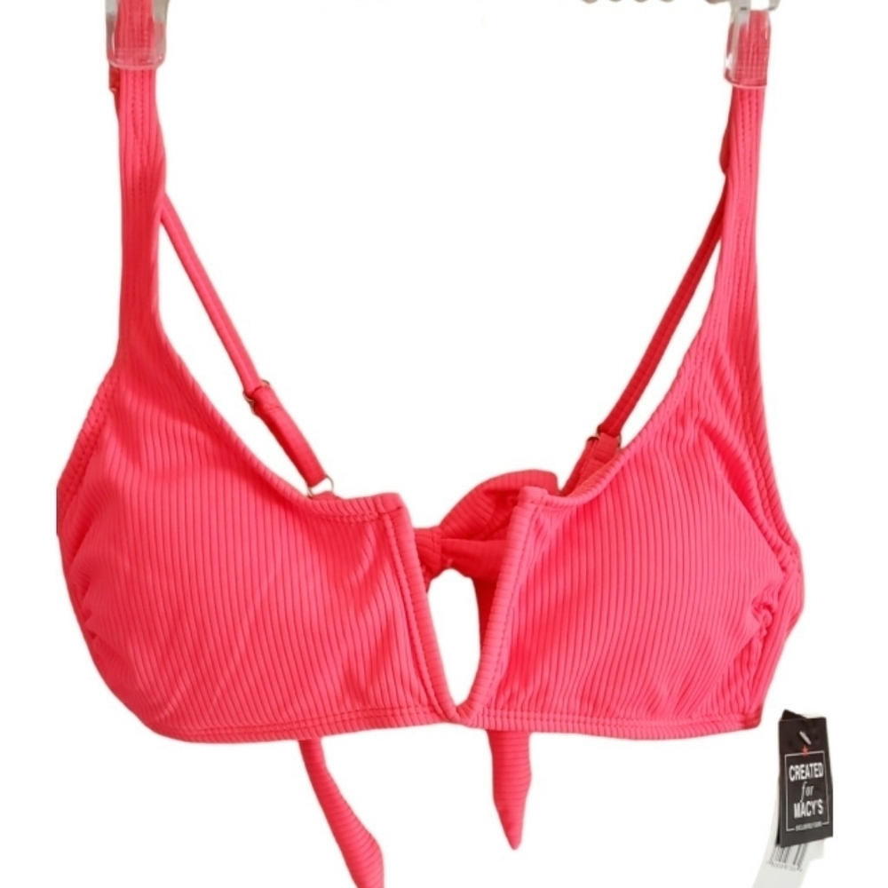 California Waves Bikini Top Atomic Orange Womens Sz M Swimwear Bralette New